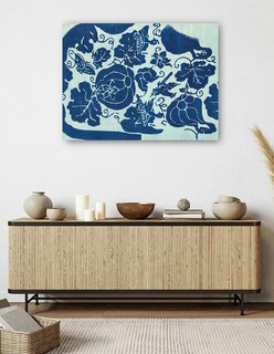 Foto 5 | Foto 5 | Cuadro Decorativo - Grabado En Madera Original Vintage Japonés -azul- Taguchi Tomoki - Abstracto - 46x61 - Fine Art Tj
