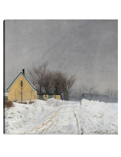 Foto 1 | Foto 1 | Cuadro Decorativo - Día De Invierno Brumoso. A La Izquierda Una Casa Amarilla.- Laurits Andersen Ring - 89x89 - Fine Art Tj
