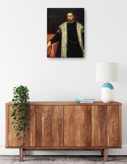 Foto 2 | Foto 2 | Cuadro Decorativo - Joven De Veinticinco Años Con Abrigo Forrado De Piel- Jacopo Tintoretto - Fotografía - 46x61 - Fine Art Tj