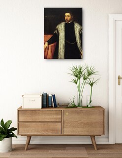 Foto 3 | Foto 3 | Cuadro Decorativo - Joven De Veinticinco Años Con Abrigo Forrado De Piel- Jacopo Tintoretto - Fotografía - 46x61 - Fine Art Tj