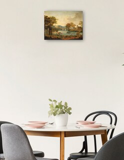 Foto 2 | Foto 2 | Cuadro Decorativo - Procesión Junto A Un Lago, Siglo Xix- Chinese Qing Dynasty - Paisaje - 69x92-impresión En Lienzo-fine Art Tj