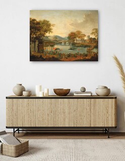 Foto 5 | Foto 5 | Cuadro Decorativo - Procesión Junto A Un Lago, Siglo Xix- Chinese Qing Dynasty - Paisaje - 69x92-impresión En Lienzo-fine Art Tj