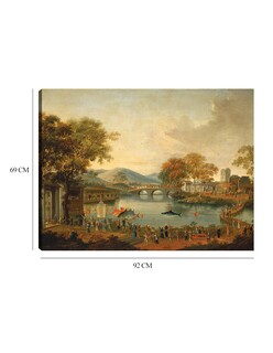 Foto 6 | Foto 6 | Cuadro Decorativo - Procesión Junto A Un Lago, Siglo Xix- Chinese Qing Dynasty - Paisaje - 69x92-impresión En Lienzo-fine Art Tj