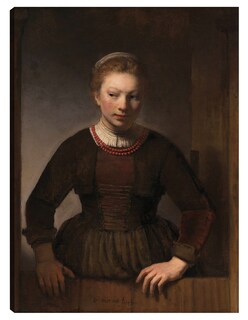 Foto 1 | Foto 1 | Cuadro Decorativo - Mujer Joven En Una Media Puerta Abierta (1645)- Rembrandt Van Rijn - Fotografía - 28x36 - Fine Art Tj