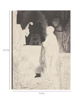 Foto 6 | Foto 6 | Cuadro Decorativo - El Artista Dibujando A Partir De Un Modelo (ca. 1639)- Rembrandt Van Rijn - Abstracto - 77x102 - Fine Art Tj