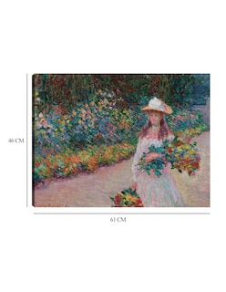 Foto 6 | Foto 6 | Cuadro Decorativo - Jovencita En El Jardín De Giverny (1888)- Claude Monet - Fotografía - 46x61 -impresión En Lienzo-fine Art Tj
