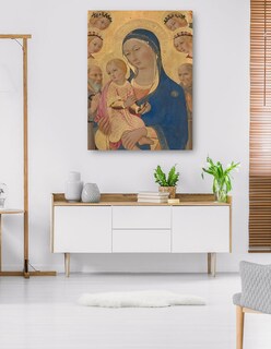 Foto 5 | Foto 5 | Cuadro Decorativo - La Virgen Y El Niño Con San Jerónimo, San Bernardino Y Ángeles - Sano Di Pietro - 28x36 - Fine Art Tj