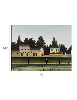 Foto 6 | Foto 6 | Cuadro Decorativo - Paisaje Y Cuatro Pescadores (paysage Et Quatre Pêcheurs À La Ligne)- Henri Rousseau - 46x61 - Fine Art Tj