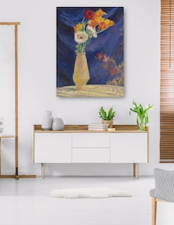 Foto 5 | Foto 5 | Cuadro Decorativo - Jarrón De Anémonas Sobre Fondo Azul (1912)- Henri Lebasque - Floral - 28x36 -impresión En Lienzo-fine Art Tj