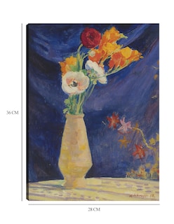 Foto 6 | Foto 6 | Cuadro Decorativo - Jarrón De Anémonas Sobre Fondo Azul (1912)- Henri Lebasque - Floral - 28x36 -impresión En Lienzo-fine Art Tj
