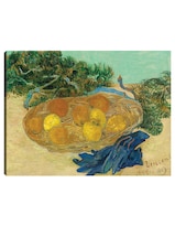 Cuadro Decorativo - Bodegón De Naranjas Y Limones Con Guantes Azules- Vincent Van Gogh - Religión - 77x102 - Fine Art Tj
