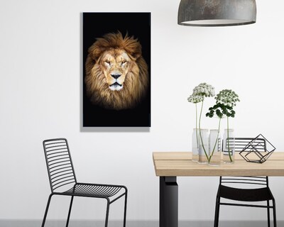 Foto 3 | Foto 3 | Retrato de un León Africano Cuadro Entelado 70x120 cm