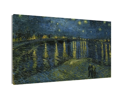Foto 1 | Foto 1 | Cuadro Decorativo Entelado 70X120cm Noche Estrellada sobre el Ródano, Obra Maestra de Van Gogh