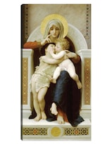 Cuadro Decorativo - Virgen Con El Niño Y Juan Bautista (1875)- William Bouguereau - Religión - 34x64 - Fine Art Tj