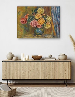 Foto 5 | Foto 5 | Cuadro Decorativo - Las Rosas Al Rideau Bleu (1912)- Pierre-auguste Renoir - Religión - 69x92 - Impresión En Lienzo-fine Art Tj