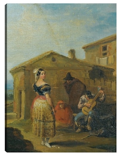 Foto 1 | Foto 1 | Cuadro Decorativo - Una Mujer De Pie Ante Un Grupo Musical.- Leonardo Alenza Y Nieto - Fotografía - 28x36 - Fine Art Tj