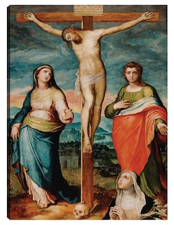 Foto 1 | Foto 1 | Cuadro Decorativo - Cristo En La Cruz Con Los Santos María, Juan Evangelista Y Catalina De Siena - Marco Pino-69x92-fine Art Tj