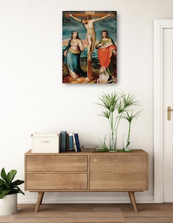 Foto 3 | Foto 3 | Cuadro Decorativo - Cristo En La Cruz Con Los Santos María, Juan Evangelista Y Catalina De Siena - Marco Pino-69x92-fine Art Tj