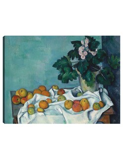 Foto 1 | Foto 1 | Cuadro Decorativo - Naturaleza Muerta Con Manzanas Y Un Tiesto De Prímulas- Paul Cezanne - Religión - 28x36 - Fine Art Tj