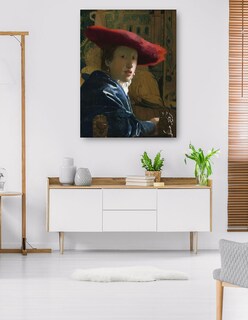 Foto 5 | Foto 5 | Cuadro Decorativo - La Chica Del Sombrero Rojo (c. 1665-1666)- Johannes Vermeer - Fotografía - 46x61 - Fine Art Tj