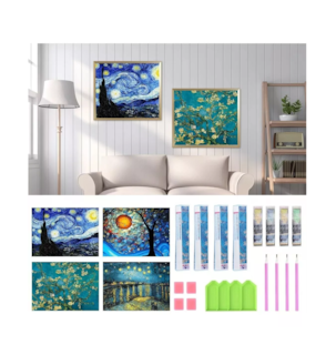 Foto 3 | Foto 3 | Cuadro Decorativo Pintura Diamante 5d 4 Set Multicolor