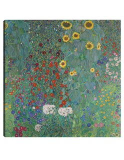 Foto 1 | Foto 1 | Cuadro Decorativo - Jardín De La Cabaña Con Girasoles (1907)- Gustav Klimt - Floral - 105x105 - Impresión En Lienzo -fine Art Tj
