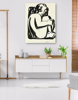 Foto 5 | Foto 5 | Cuadro Decorativo - Mujer Sentada Desnuda Con Las Rodillas Levantadas- Leo Gestel - Fotografía - 46x61 - Fine Art Tj
