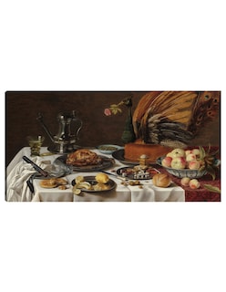 Foto 1 | Foto 1 | Cuadro Decorativo - Naturaleza Muerta Con Pastel De Pavo Real- Pieter Claesz - Fotografía - 34x64 - Fine Art Tj