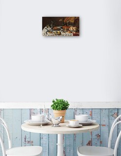 Foto 2 | Foto 2 | Cuadro Decorativo - Naturaleza Muerta Con Pastel De Pavo Real- Pieter Claesz - Fotografía - 34x64 - Fine Art Tj