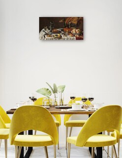 Foto 3 | Foto 3 | Cuadro Decorativo - Naturaleza Muerta Con Pastel De Pavo Real- Pieter Claesz - Fotografía - 34x64 - Fine Art Tj
