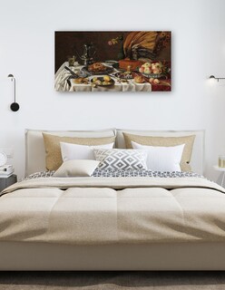 Foto 5 | Foto 5 | Cuadro Decorativo - Naturaleza Muerta Con Pastel De Pavo Real- Pieter Claesz - Fotografía - 34x64 - Fine Art Tj