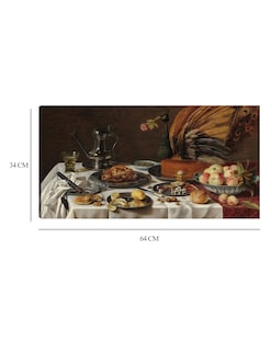 Foto 6 | Foto 6 | Cuadro Decorativo - Naturaleza Muerta Con Pastel De Pavo Real- Pieter Claesz - Fotografía - 34x64 - Fine Art Tj