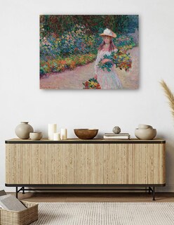 Foto 5 | Foto 5 | Cuadro Decorativo - Jovencita En El Jardín De Giverny (1888)- Claude Monet - Fotografía - 69x92 -impresión En Lienzo-fine Art Tj