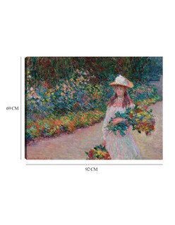 Foto 6 | Foto 6 | Cuadro Decorativo - Jovencita En El Jardín De Giverny (1888)- Claude Monet - Fotografía - 69x92 -impresión En Lienzo-fine Art Tj