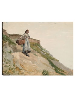 Foto 1 | Foto 1 | Cuadro Decorativo - Niña Cargando Una Cesta (1882)- Winslow Homer - Fotografía - 69x92 - Impresión En Lienzo - Fine Art Tj