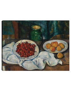 Foto 1 | Foto 1 | Cuadro Decorativo - Naturaleza Muerta Con Cerezas Y Melocotones (1885-1887)- Paul Cézanne - 77x102 - Impresión En Lienzo - Fatj