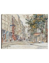 Cuadro Decorativo - Calle Hermel En Montmartre (1899)- Frédéric Houbron - Fotografía - 28x36 - Impresión En Lienzo - Fine Art Tj