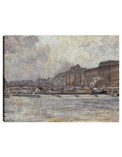 Foto 1 | Foto 1 | Cuadro Decorativo - El Hôtel De La Monnaie Y El Pont-neuf (1901)- Frédéric Houbron - 46x61 - Impresión En Lienzo - Fatj