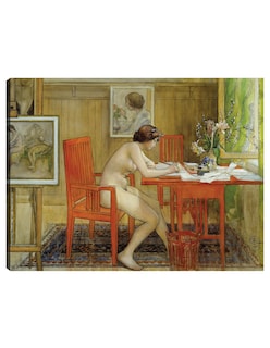 Foto 1 | Foto 1 | Cuadro Decorativo - El Modelo Escribiendo Una Postal (1906)- Carl Larsson - 69x92 - Impresión En Lienzo - Fatj