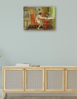 Foto 4 | Foto 4 | Cuadro Decorativo - El Modelo Escribiendo Una Postal (1906)- Carl Larsson - 69x92 - Impresión En Lienzo - Fatj