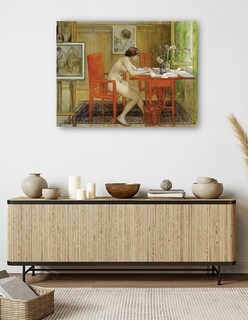 Foto 5 | Foto 5 | Cuadro Decorativo - El Modelo Escribiendo Una Postal (1906)- Carl Larsson - 69x92 - Impresión En Lienzo - Fatj