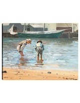 Cuadro Decorativo - Niños Vadeando (1873)- Winslow Homer - Fotografía - 69x92 - Impresión En Lienzo - Fine Art Tj