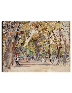Foto 1 | Foto 1 | Cuadro Decorativo - Jardín Público En París, En 1899 (1899)- Frédéric Houbron - 46x61 - Impresión En Lienzo - Fatj