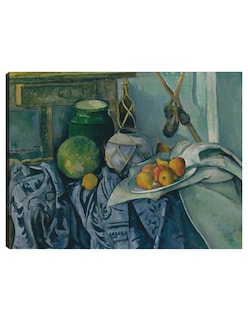 Foto 1 | Foto 1 | Cuadro Decorativo - Naturaleza Muerta Con Tarro De Jengibre Y Berenjenas - Paul Cézanne - 77x102 - Impresión En Lienzo - Fatj