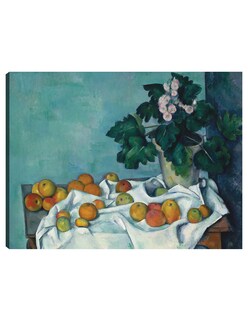 Foto 1 | Foto 1 | Cuadro Decorativo - Naturaleza Muerta Con Manzanas Y Una Maceta De Prímulas - Paul Cézanne - 46x61 - Impresión En Lienzo - Fatj