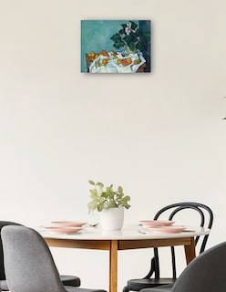 Foto 2 | Foto 2 | Cuadro Decorativo - Naturaleza Muerta Con Manzanas Y Una Maceta De Prímulas - Paul Cézanne - 46x61 - Impresión En Lienzo - Fatj