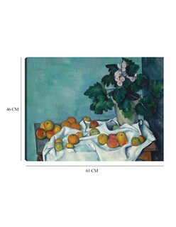 Foto 6 | Foto 6 | Cuadro Decorativo - Naturaleza Muerta Con Manzanas Y Una Maceta De Prímulas - Paul Cézanne - 46x61 - Impresión En Lienzo - Fatj