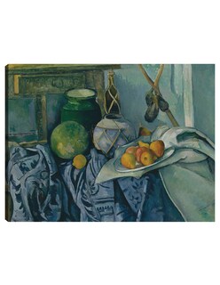 Foto 1 | Foto 1 | Cuadro Decorativo - Naturaleza Muerta Con Tarro De Jengibre Y Berenjenas - Paul Cézanne - 46x61 - Impresión En Lienzo - Fatj