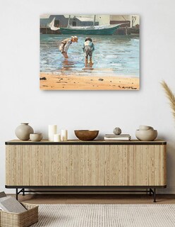 Foto 5 | Foto 5 | Cuadro Decorativo - Niños Vadeando (1873)- Winslow Homer - Fotografía - 28x36 - Impresión En Lienzo - Fine Art Tj