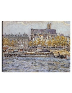 Foto 1 | Foto 1 | Cuadro Decorativo - El Muelle Del Hôtel-de-ville Y La Iglesia - Frédéric Houbron - 28x36 - Impresión En Lienzo - Fatj
